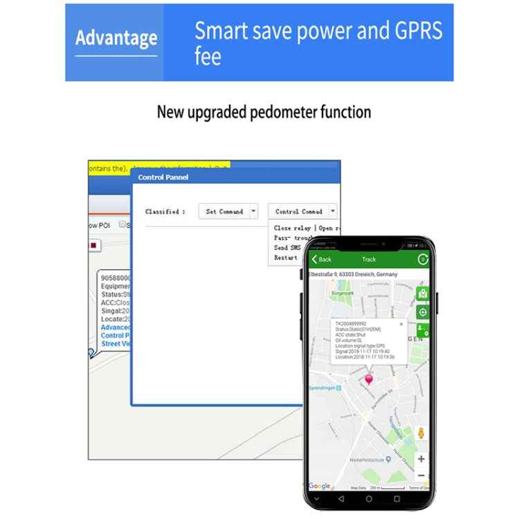 TK203 4G GPS / GPRS / GSM Personal / Goods / Pet / Bag Locator Pet Collar Real-time Tracking Device