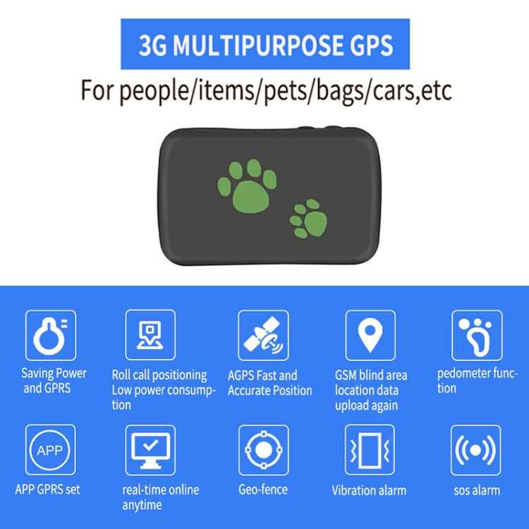 TK203 4G GPS / GPRS / GSM Personal / Goods / Pet / Bag Locator Pet Collar Real-time Tracking Device