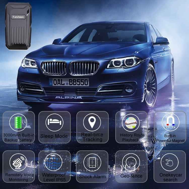 KH-X1 Mini Waterproof Magnetic GPS / GSM / GPRS Quad Band Realtime Car Tracker, Built-in Long Life Battery, Shark Alarm, Movement Alarm, Remotely Voice Monitor, Geo-fence