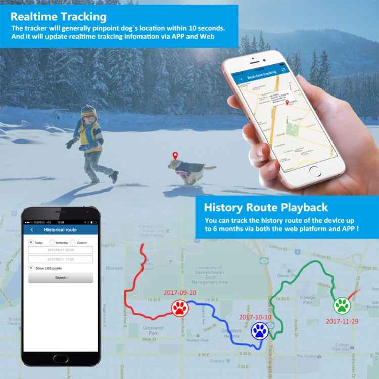 TK-909 GPS / GPRS / GSM Pet Locator Pet Collar Real-time Tracking Device