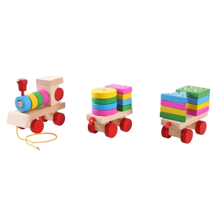 Wooden Train Shape Building Blocks Toy Baby Early Learning Training Toy, Train Shape