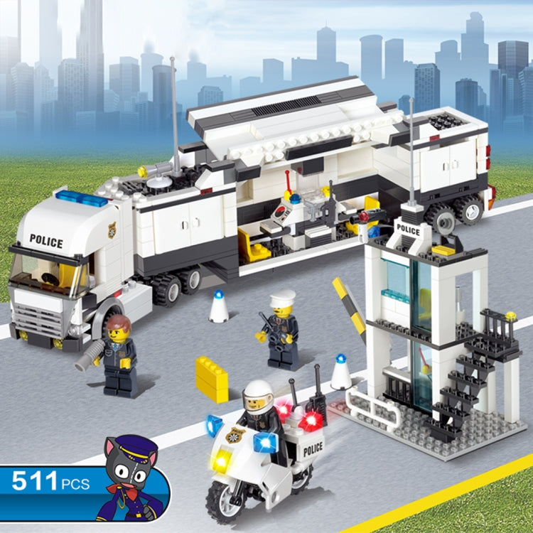 6727 511 PCS Brick Blocks City Police Station Command Vehicle Building Bricks Plastic Blocks Toys, Age Range: 6 Years Old Above, 6727