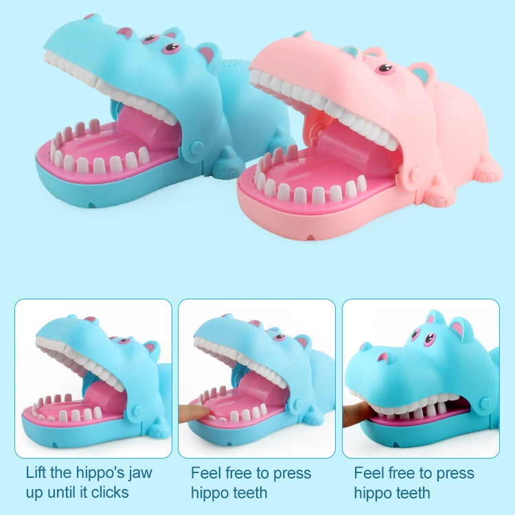 Cartoon Creative Hippo Shape Bite Hand Novelty Tricky Toys with Light and Music, Random Color Delivery, Hippo