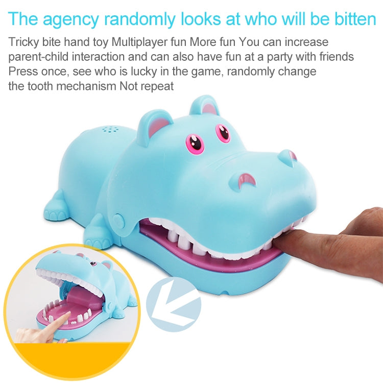Cartoon Creative Hippo Shape Bite Hand Novelty Tricky Toys with Light and Music, Random Color Delivery, Hippo