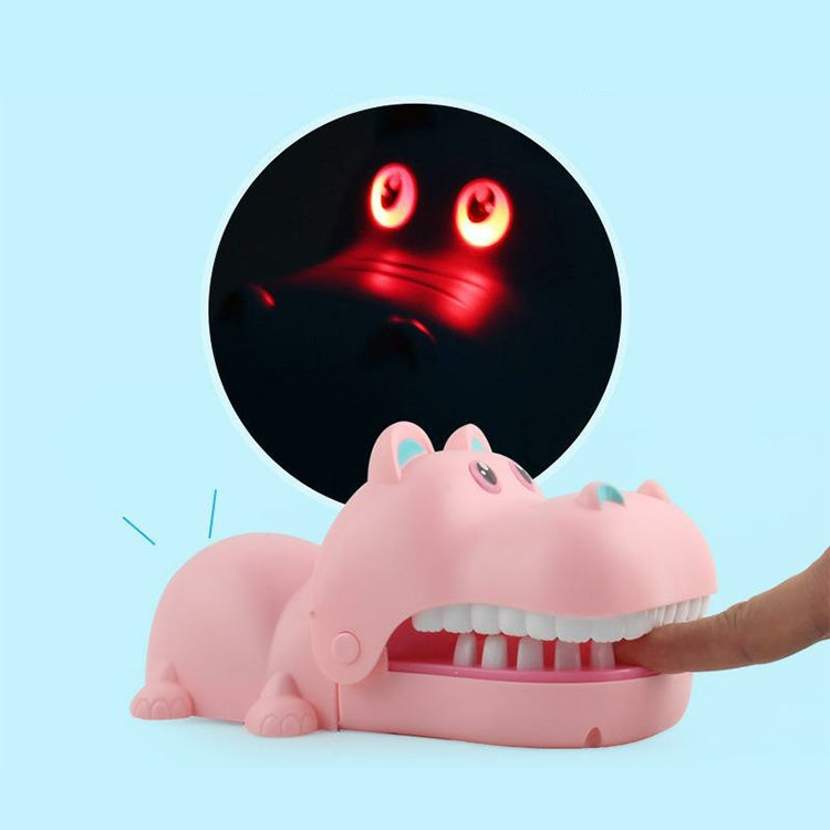 Cartoon Creative Hippo Shape Bite Hand Novelty Tricky Toys with Light and Music, Random Color Delivery, Hippo