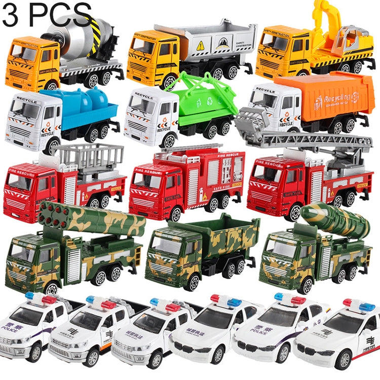 3 PCS Model Car Toy Construction Engineering Vehicles, Random Style Delivery, 3 PCS Model Car Toy