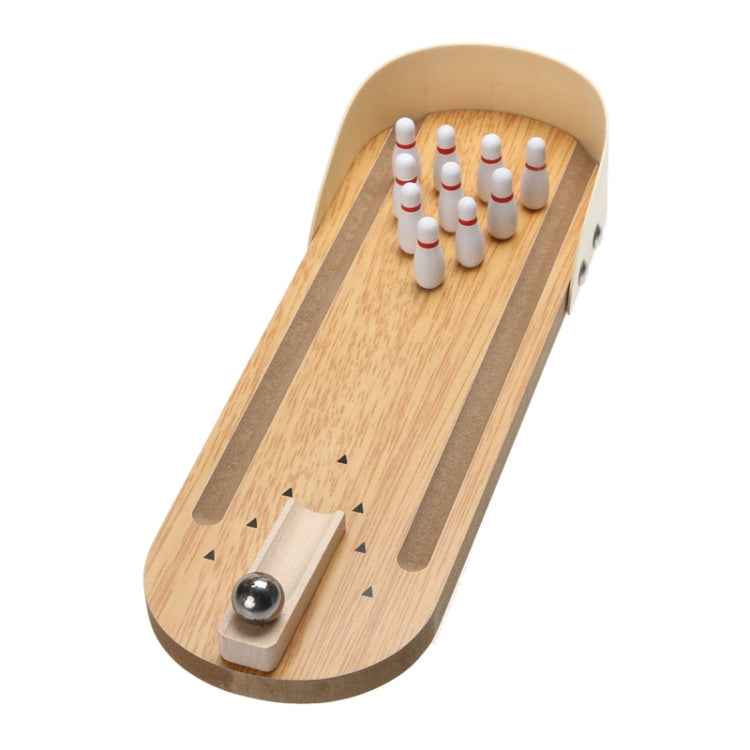 Tabletop Classic Desk Ball Toy Wooden Mini Bowling Game for Children and Adult, Size: 29.5 x 10cm, Size: 29.5 x 10cm