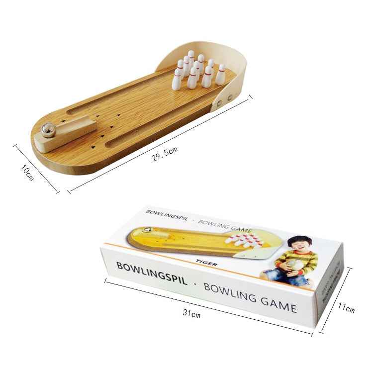 Tabletop Classic Desk Ball Toy Wooden Mini Bowling Game for Children and Adult, Size: 29.5 x 10cm, Size: 29.5 x 10cm