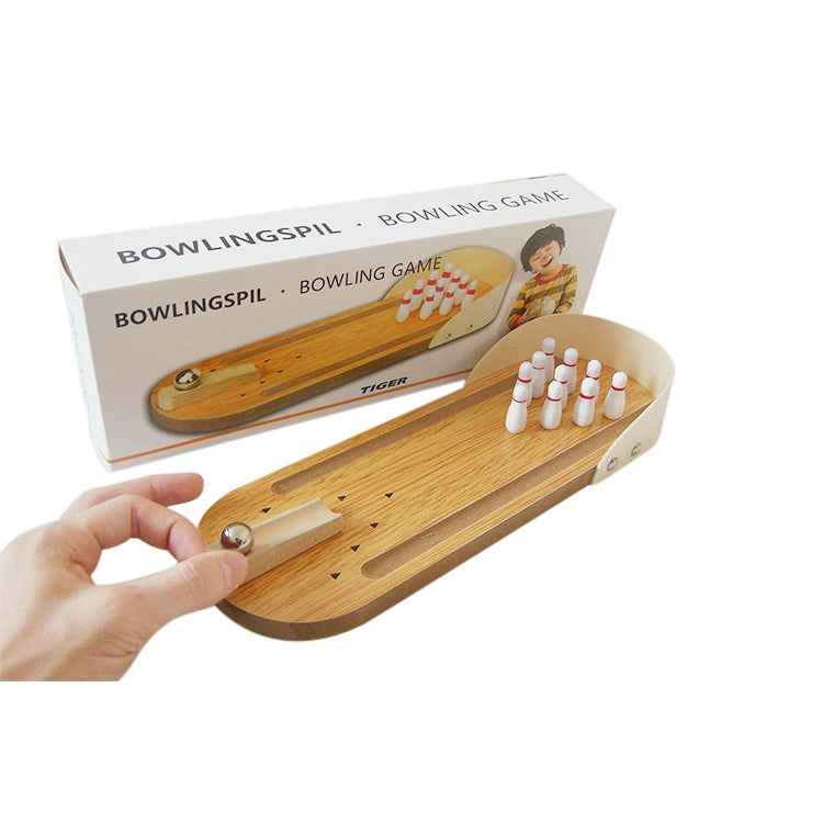 Tabletop Classic Desk Ball Toy Wooden Mini Bowling Game for Children and Adult, Size: 29.5 x 10cm, Size: 29.5 x 10cm