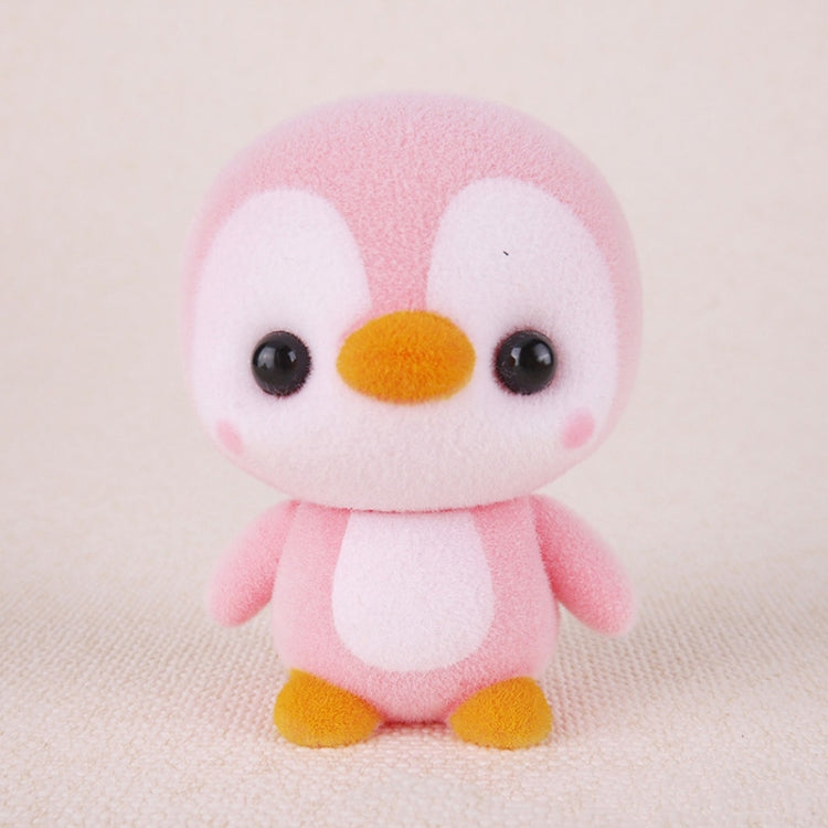 Little Cute PVC Flocking Animal Penguin Dolls Birthday Gift Kids Toy, Size: 4*4*5.5cm, Pink Penguin, Blue Penguin