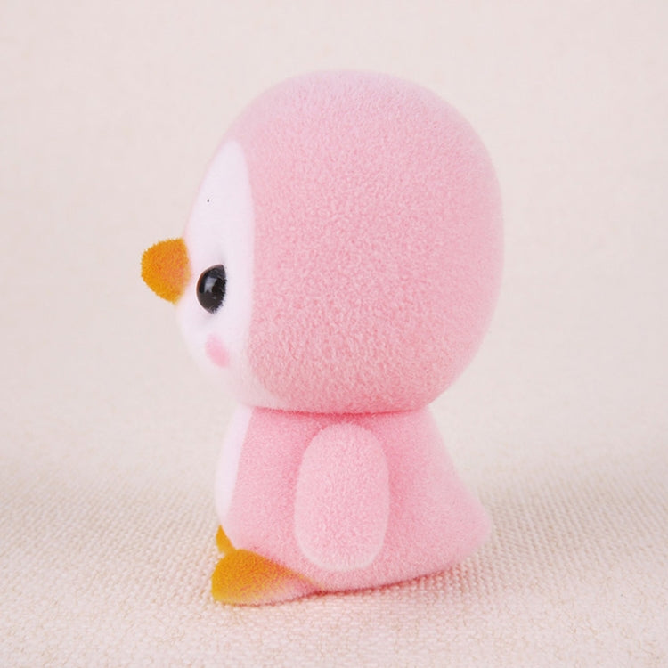 Little Cute PVC Flocking Animal Penguin Dolls Birthday Gift Kids Toy, Size: 4*4*5.5cm, Pink Penguin, Blue Penguin
