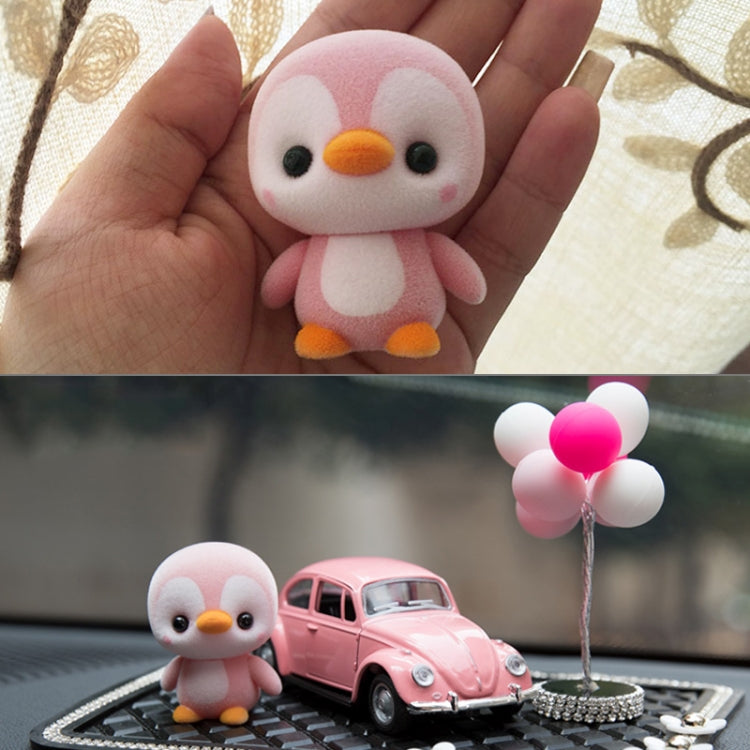 Little Cute PVC Flocking Animal Penguin Dolls Birthday Gift Kids Toy, Size: 4*4*5.5cm, Pink Penguin, Blue Penguin