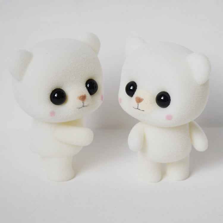 Little Cute PVC Flocking Animal Bear Dolls Creative Gift Kids Toy, Size: 5.5*3.8*6.3cm