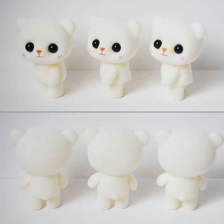 Little Cute PVC Flocking Animal Bear Dolls Creative Gift Kids Toy, Size: 5.5*3.8*6.3cm