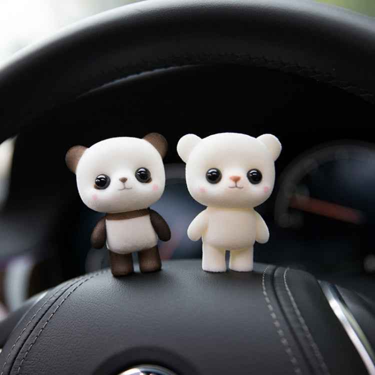 Little Cute PVC Flocking Animal Bear Dolls Creative Gift Kids Toy, Size: 5.5*3.8*6.3cm