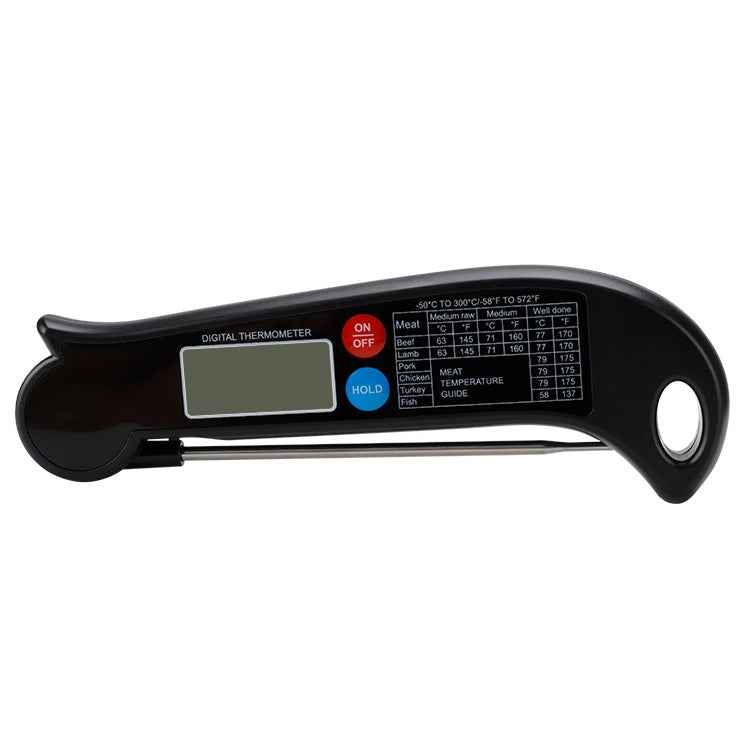 TS-BY54 Kitchen Food Cooking BBQ Foldable Waterproof Probe Thermometer(Black)