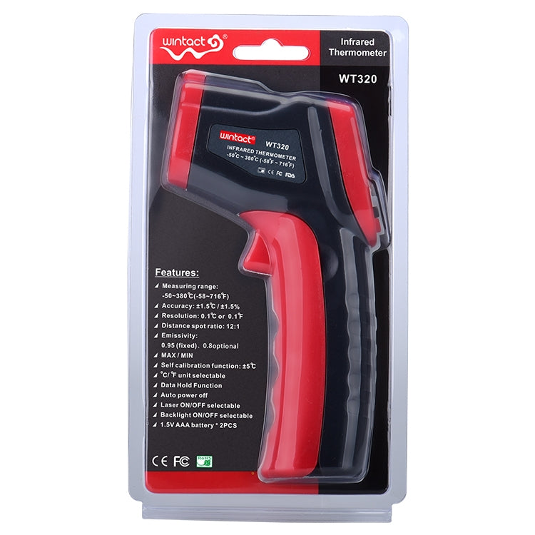 Wintact WT320 -50 Degree C~380 Degree C Handheld Portable Outdoor Non-contact Digital Infrared Thermometer