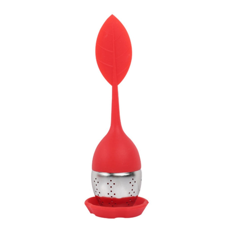 Stainless Steel Leaf Shape Silicone Tea Bag Tea Strainers, Red, Rose Red, Baby Blue