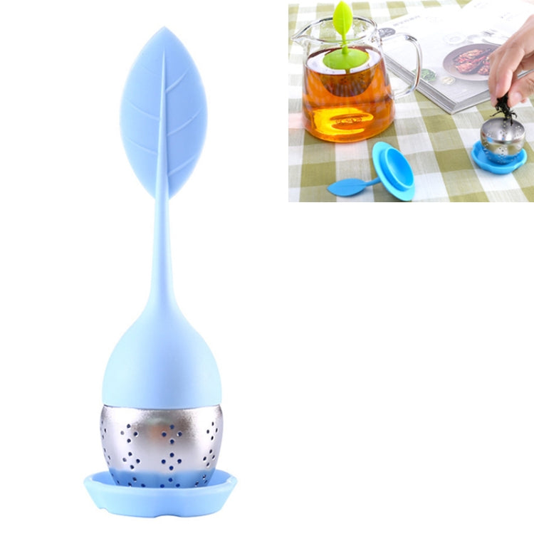 Stainless Steel Leaf Shape Silicone Tea Bag Tea Strainers, Red, Rose Red, Baby Blue