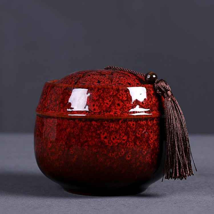 Kiln Transmutation Ceramic Mini Tea Pot Storage Moisture-proof Can Sealed Tea Tank