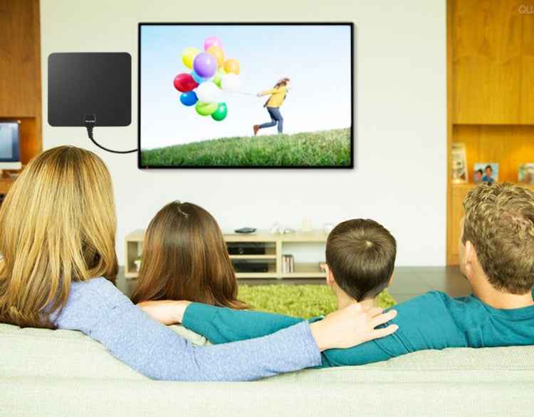 Ultra-thin Indoor HD Digital TV Antenna with 50 Miles Long Range Amplifier