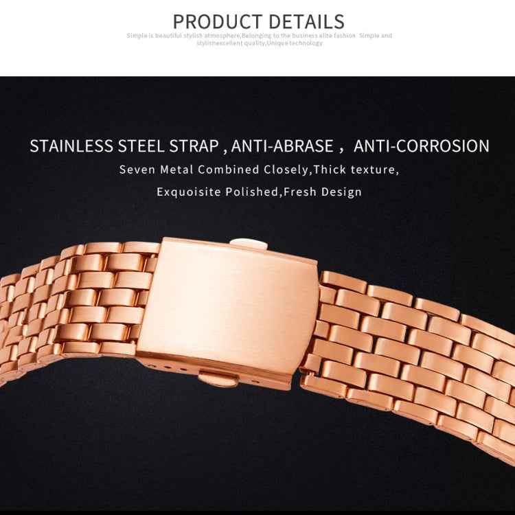 YAZOLE 368 Men Fashion Business Steel Strap Band Quartz Wrist Watch, Luminous Points