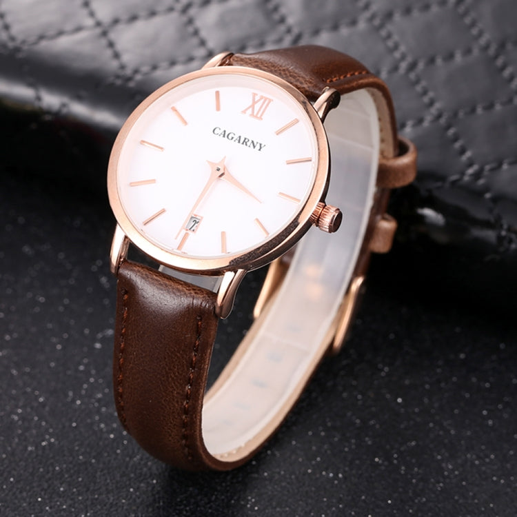 CAGARNY 6879 Fashion imported Quartz Wrist Watch with Leather Band, WA0229BB, WA0229BW, WA0229ZW