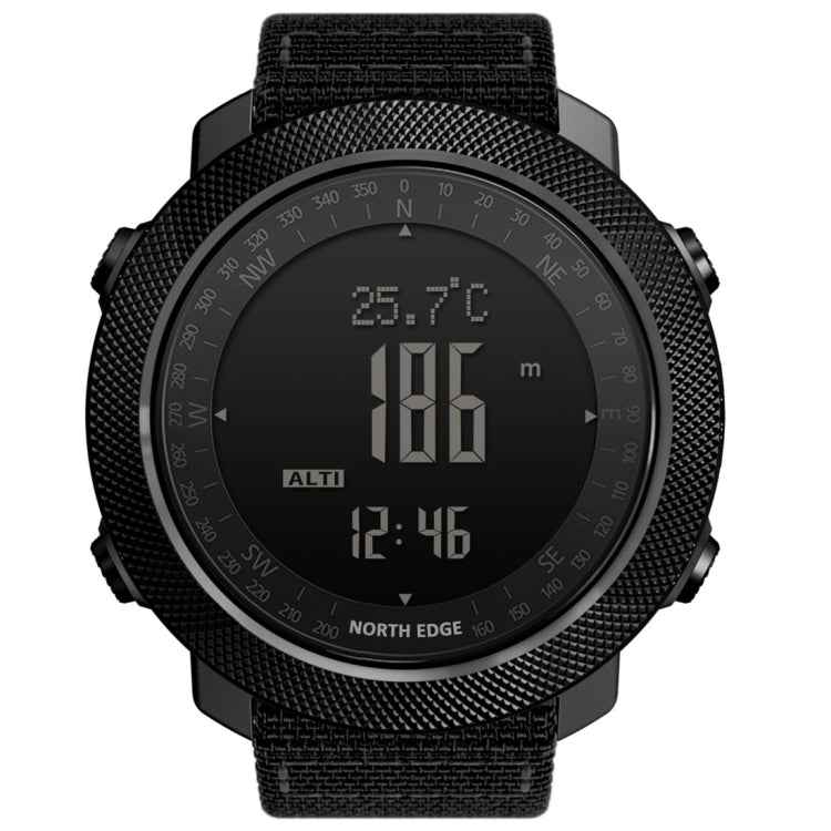NORTH EDGE Multi-function Waterproof Outdoor Sports Electronic Smart Watch, Support Humidity Measurement / Weather Forecast / Speed Measurement, Style: Nylon Strap