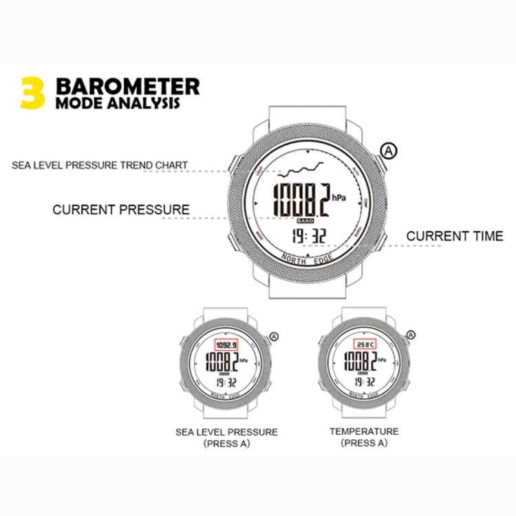 NORTH EDGE Multi-function Waterproof Outdoor Sports Electronic Smart Watch, Support Humidity Measurement / Weather Forecast / Speed Measurement, Style: Nylon Strap