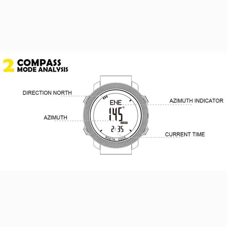 NORTH EDGE Multi-function Waterproof Outdoor Sports Electronic Smart Watch, Support Humidity Measurement / Weather Forecast / Speed Measurement, Style: Nylon Strap