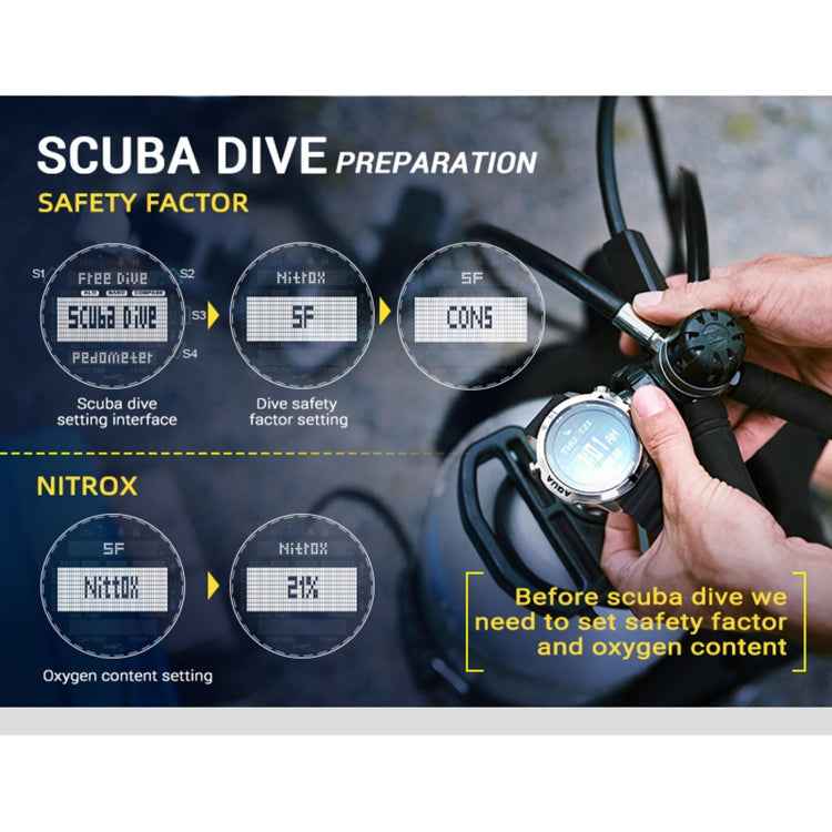 NORTH EDGE AQUA 100m Waterproof Scuba Diver Smart Watch, Support Luminous Display & Compass Mode