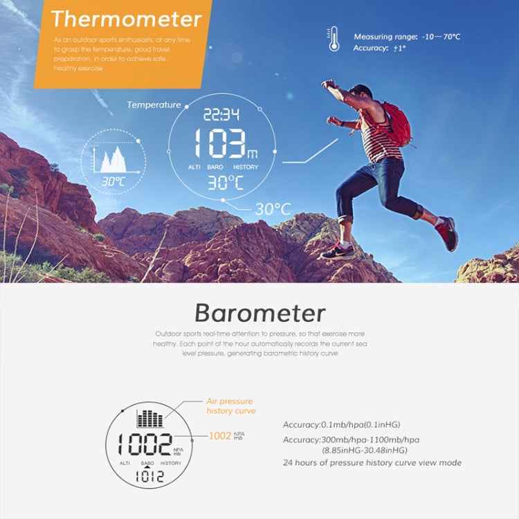 SPV706 Smart Fishing Mountaineering Waterproof Multifunctional Outdoor Sports Watch