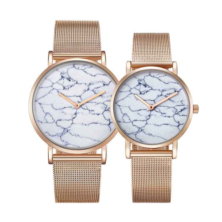 CAGARNY 6812 Round Dial Alloy Gold Case Fashion Couple Watch Men & Women Lover Quartz Watches with Stainless Steel Band