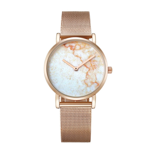 CAGARNY 6812 Round Dial Alloy Gold Case Fashion Women Watch Quartz Watches with Stainless Steel Band