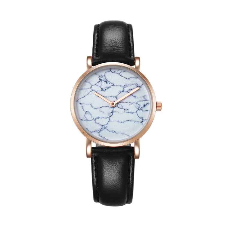 CAGARNY 6812 Round Dial Alloy Gold Case Fashion Women Watch Quartz Watches with PU Leather Band