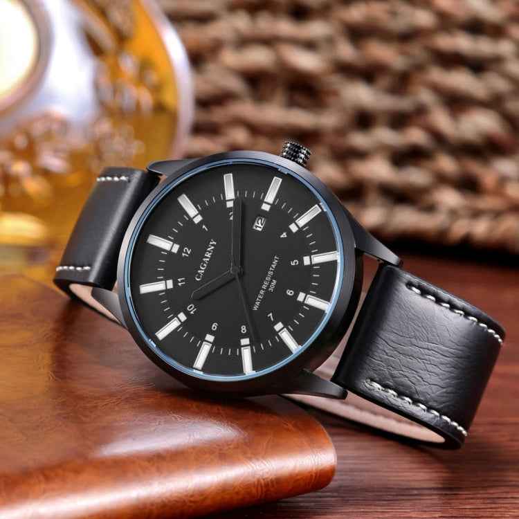 CAGARNY 6866 Fashion Dual Quartz Movement Wrist Watch with Genuine Leather Band(Orange Number), WA1024A, WA1024B, WA1024C