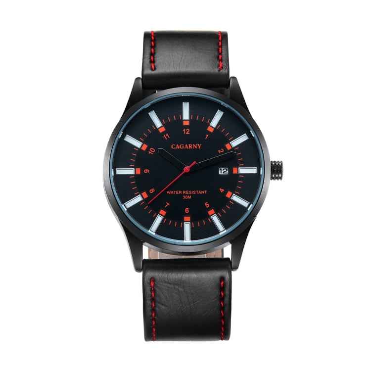 CAGARNY 6866 Fashion Dual Quartz Movement Wrist Watch with Genuine Leather Band(Orange Number), WA1024A, WA1024B, WA1024C