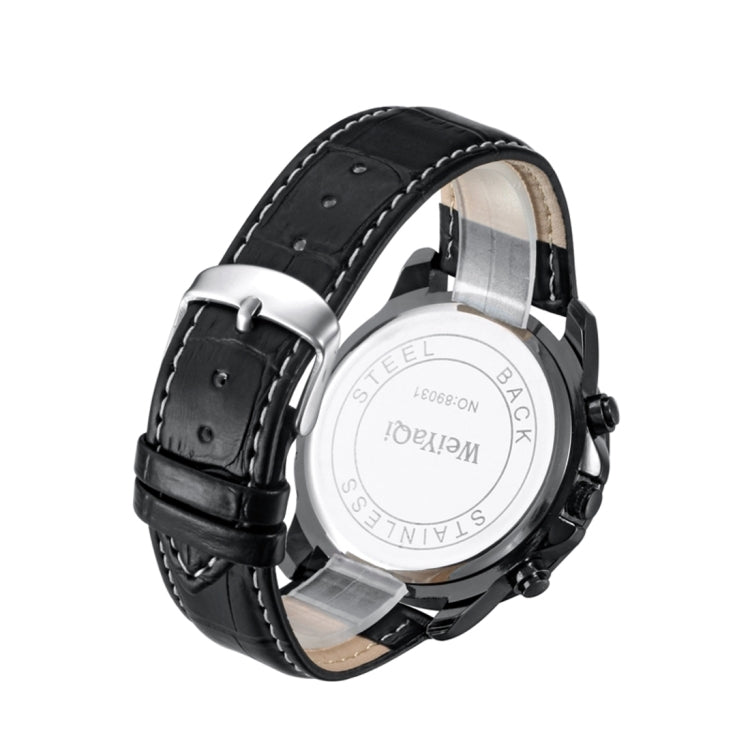WeiYaQi 89031 Fashion Quartz Movement Wrist Watch with Leather Band