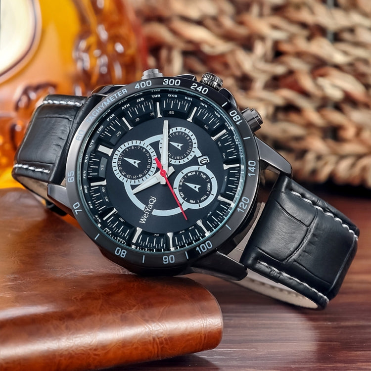 WeiYaQi 89031 Fashion Quartz Movement Wrist Watch with Leather Band