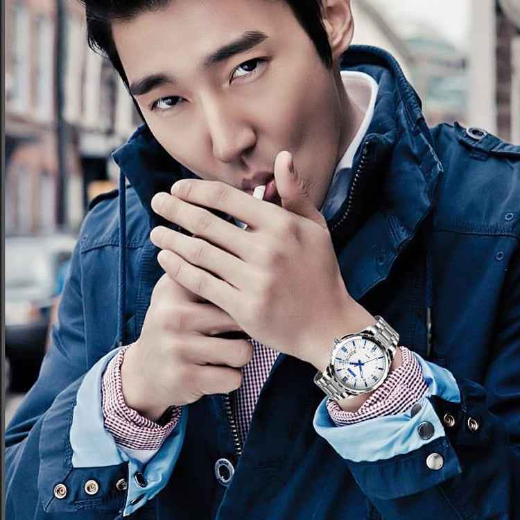 SKMEI 9069 Multifunctional Outdoor Fashion Business Waterproof Interval Gold Shell Quartz Wrist Watch