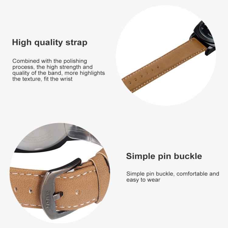 CAGARNY 6833 Fashionable Quartz Five Needles Sport Wrist Watch with Leather Band for Men, WA1423BG, WA1423BJ, WA1423BR