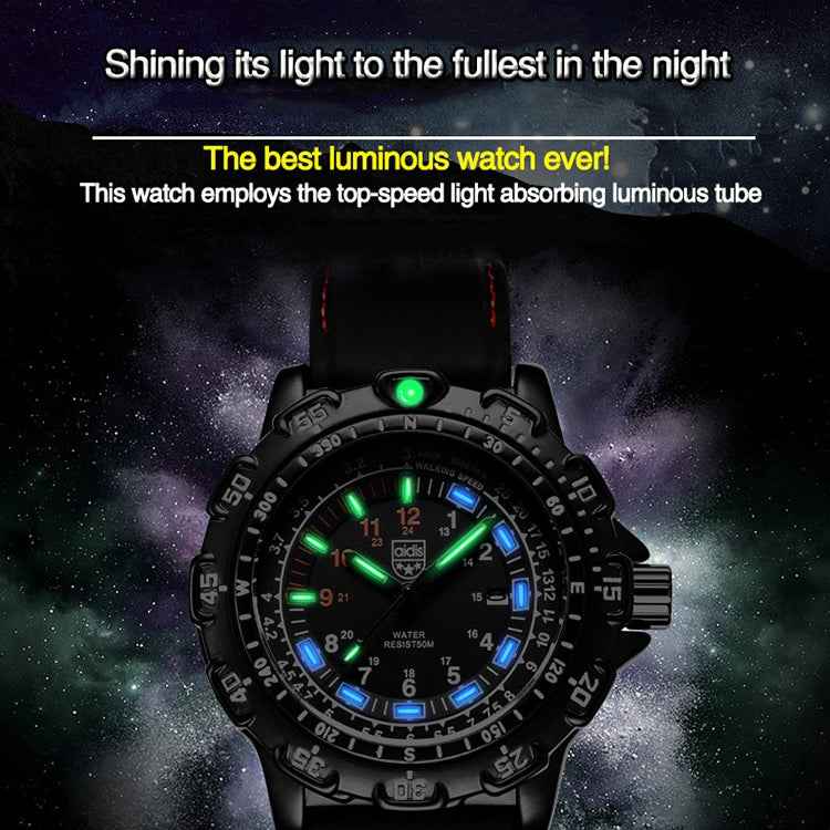 addies MY-049 Outdoor Sports Multifunctional Waterproof Luminous Watch Silicone Watchstrap Watch for Men