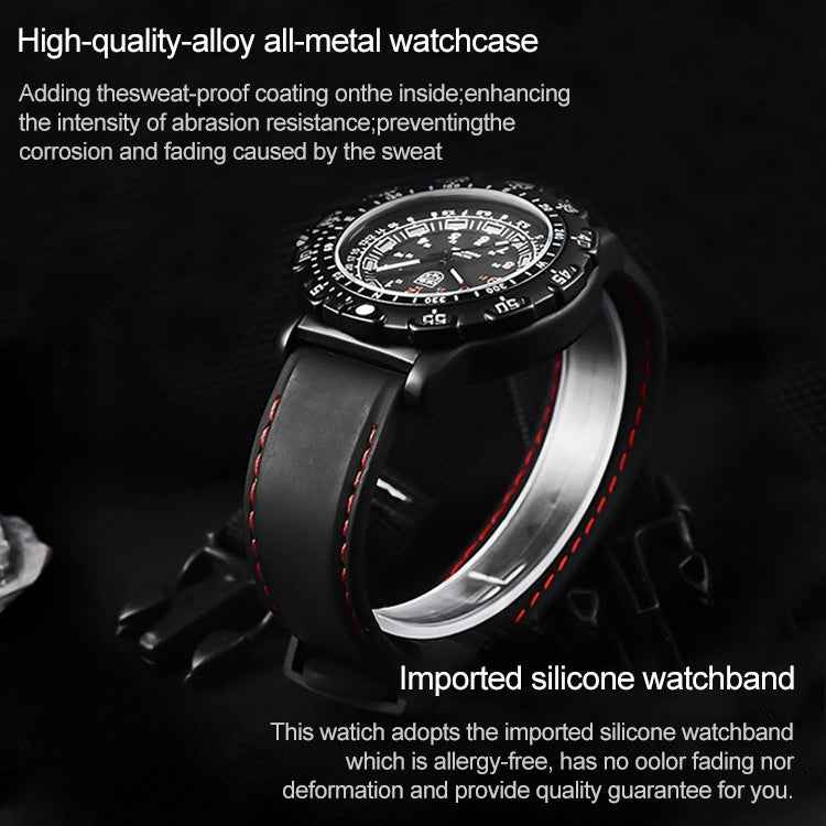 addies MY-049 Outdoor Sports Multifunctional Waterproof Luminous Watch Silicone Watchstrap Watch for Men