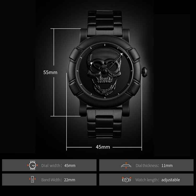 SKMEI 9178 Skull Pattern Multifunctional Outdoor Men Fashion Waterproof Quartz Wrist Watch