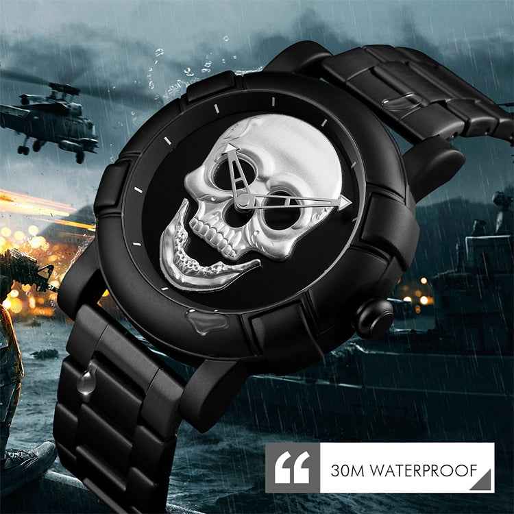 SKMEI 9178 Skull Pattern Multifunctional Outdoor Men Fashion Waterproof Quartz Wrist Watch
