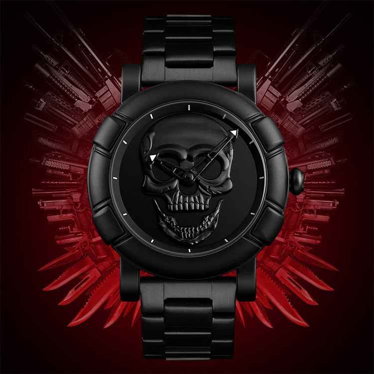 SKMEI 9178 Skull Pattern Multifunctional Outdoor Men Fashion Waterproof Quartz Wrist Watch
