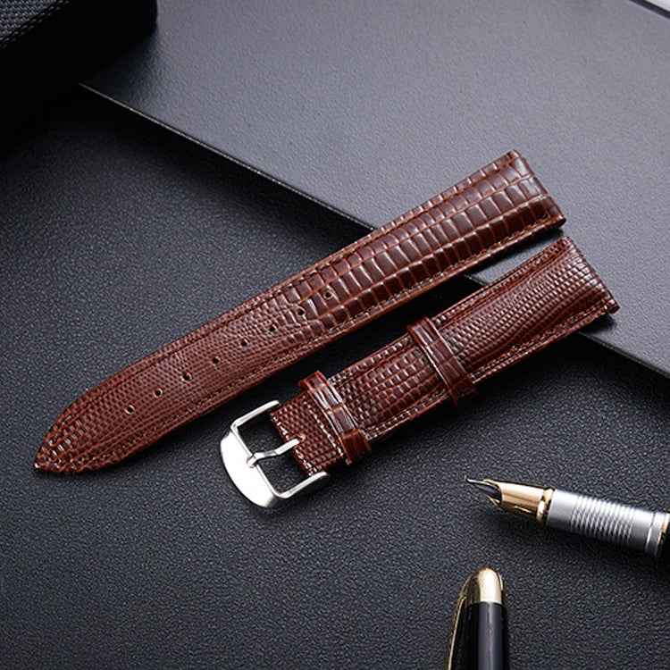 Lizard Texture Leather Strap  Watch Band, Size: 24mm