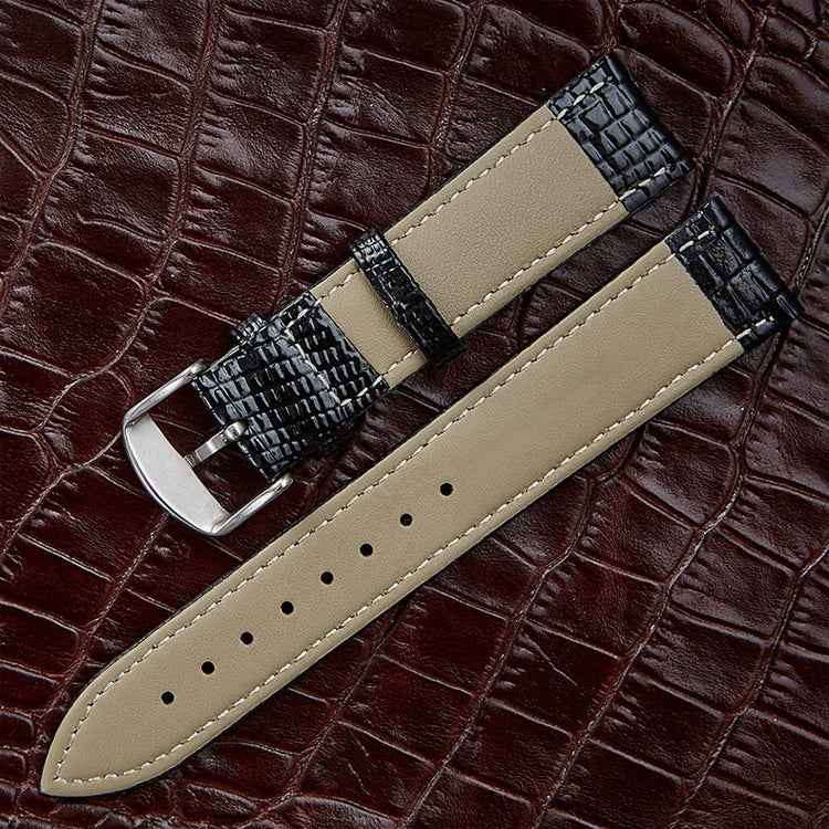 Lizard Texture Leather Strap  Watch Band, Size: 24mm
