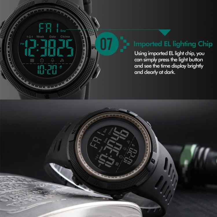 SKMEI 1251 Men Fashionable Outdoor 50m Waterproof Sports Watch Digital Watch with PU Watchband