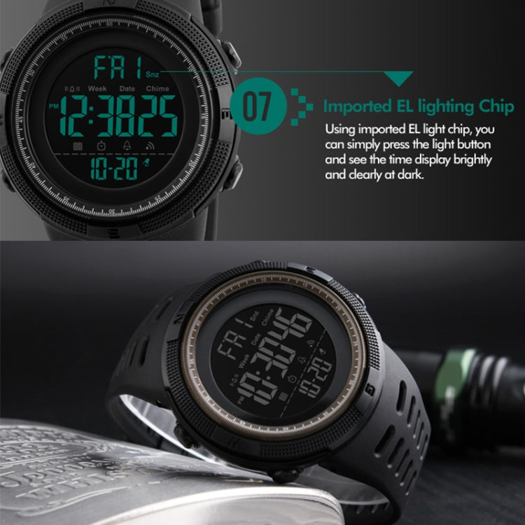 SKMEI 1251 Men Fashionable Outdoor 50m Waterproof Sports Watch Digital Watch with PU Watchband